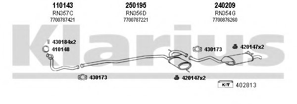 KLARIUS 720299E Exhaust System